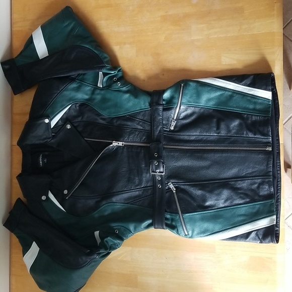 LAMARQUE Harlee Biker Leather Dress Jacket, Size M - Picture 4 of 16